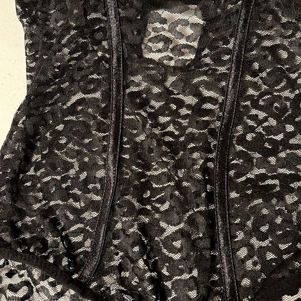 Lingerie lace teddy, black. Size medium - Picture 4 of 6